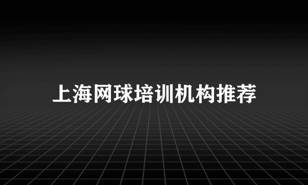 上海网球培训机构推荐