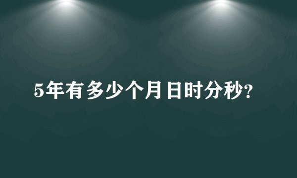 5年有多少个月日时分秒？