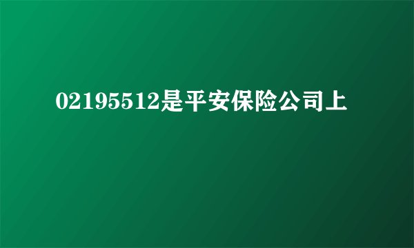 02195512是平安保险公司上