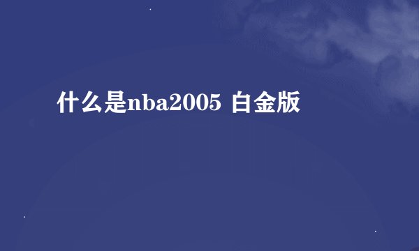 什么是nba2005 白金版