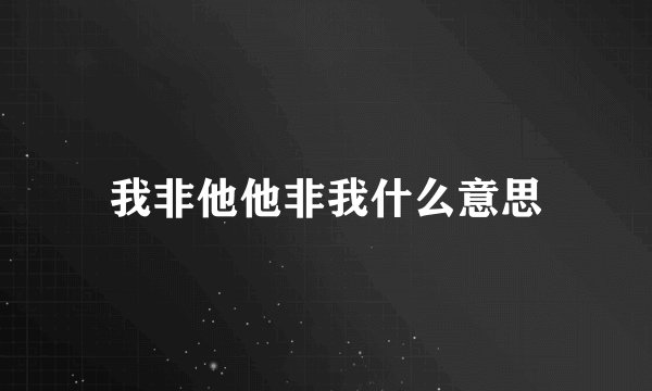 我非他他非我什么意思