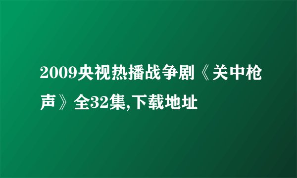 2009央视热播战争剧《关中枪声》全32集,下载地址