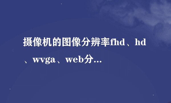 摄像机的图像分辨率fhd、hd、wvga、web分别代表什么意思？