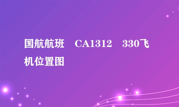 国航航班 CA1312 330飞机位置图