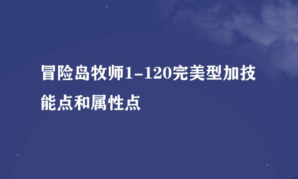冒险岛牧师1-120完美型加技能点和属性点