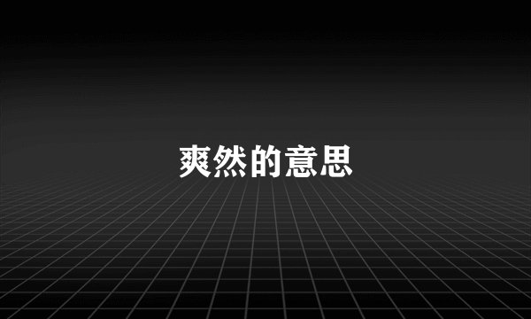 爽然的意思