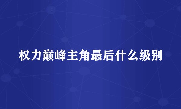 权力巅峰主角最后什么级别