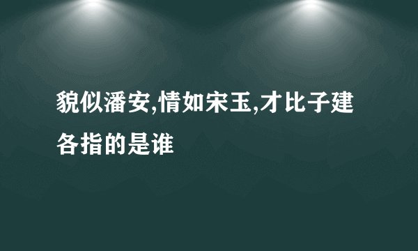 貌似潘安,情如宋玉,才比子建各指的是谁
