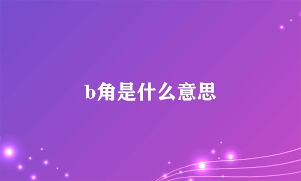 b角是什么意思