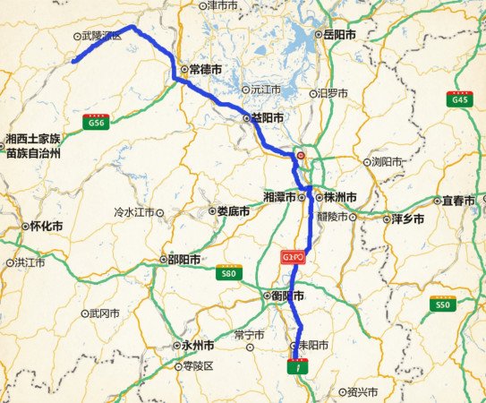 长沙到张家界多少公里