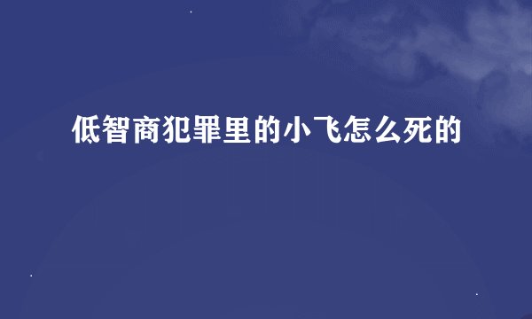 低智商犯罪里的小飞怎么死的