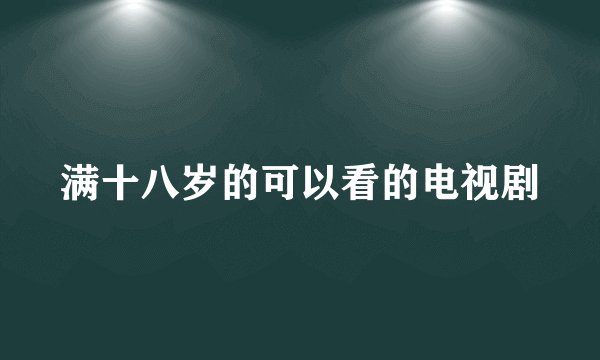 满十八岁的可以看的电视剧