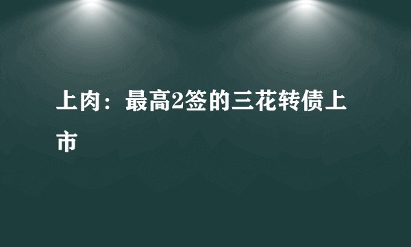 上肉：最高2签的三花转债上市