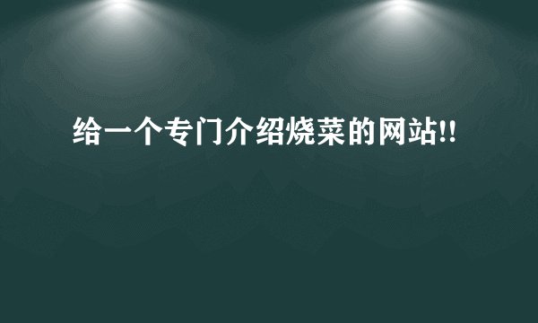 给一个专门介绍烧菜的网站!!