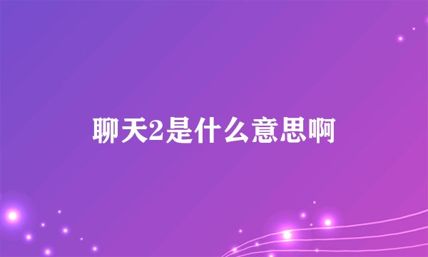 聊天2是什么意思啊