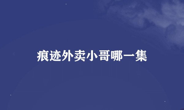 痕迹外卖小哥哪一集