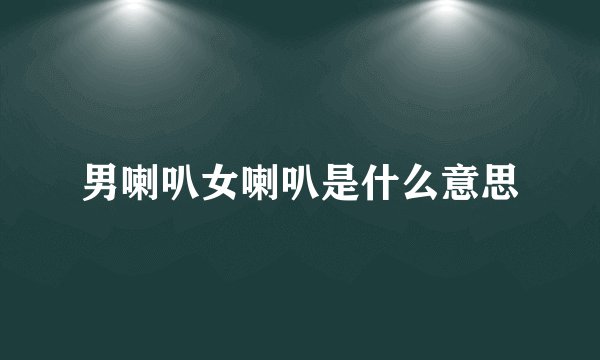 男喇叭女喇叭是什么意思