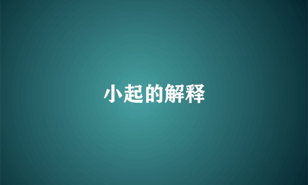 小起的解释