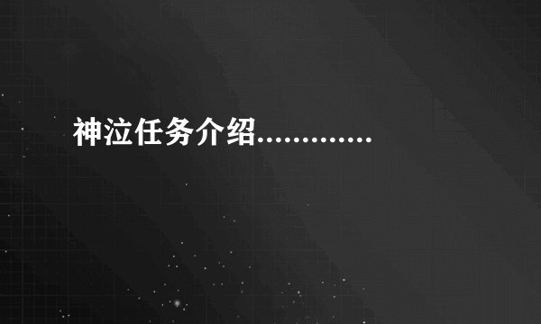 神泣任务介绍.............