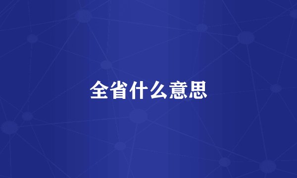 全省什么意思