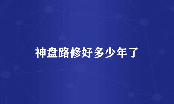 神盘路修好多少年了