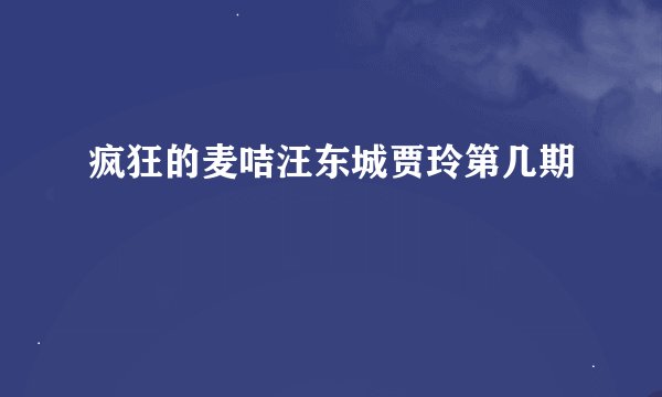 疯狂的麦咭汪东城贾玲第几期