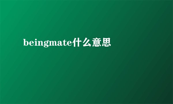 beingmate什么意思