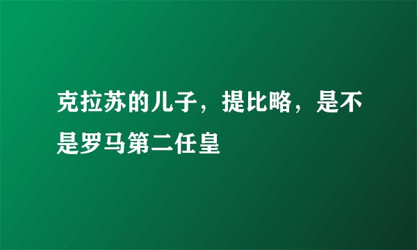克拉苏的儿子，提比略，是不是罗马第二任皇