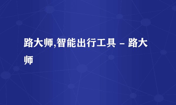 路大师,智能出行工具 - 路大师