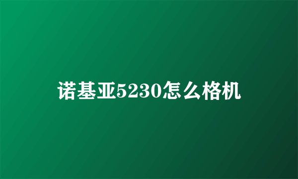 诺基亚5230怎么格机
