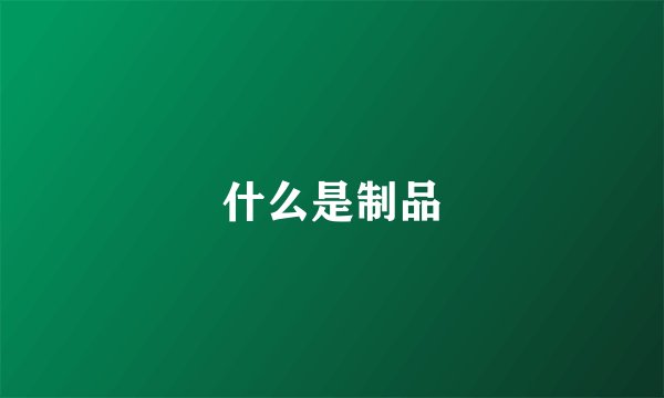 什么是制品