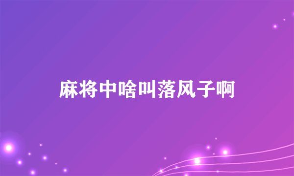 麻将中啥叫落风子啊