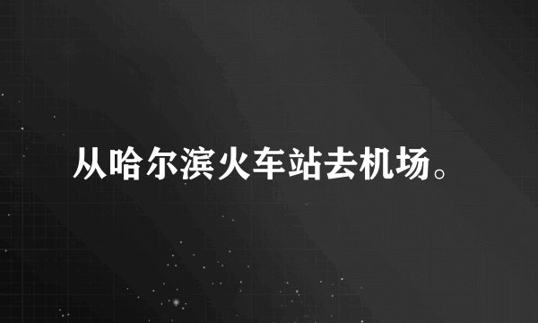 从哈尔滨火车站去机场。