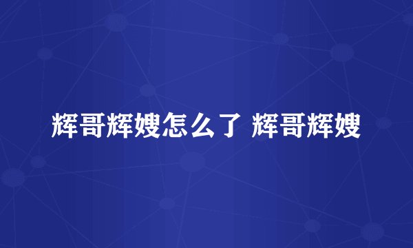 辉哥辉嫂怎么了 辉哥辉嫂