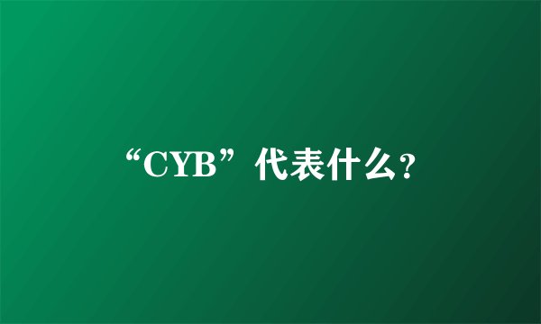 “CYB”代表什么？