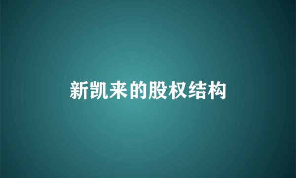 新凯来的股权结构