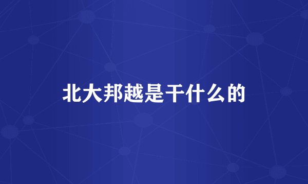 北大邦越是干什么的
