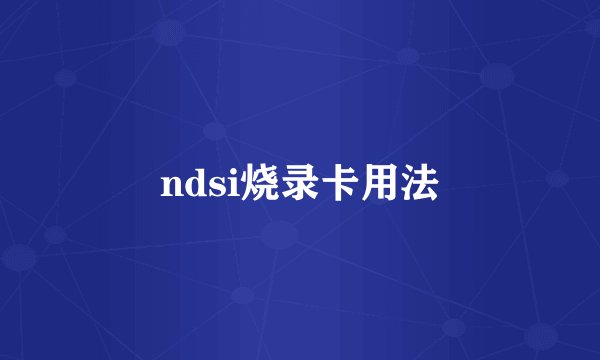 ndsi烧录卡用法