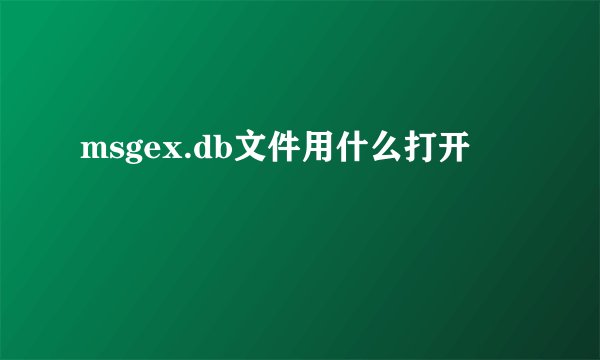 msgex.db文件用什么打开