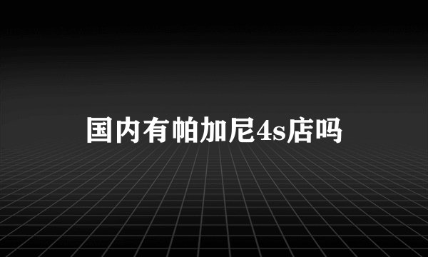 国内有帕加尼4s店吗