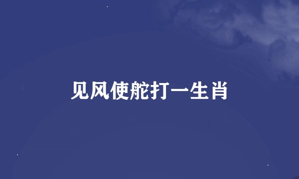 见风使舵打一生肖