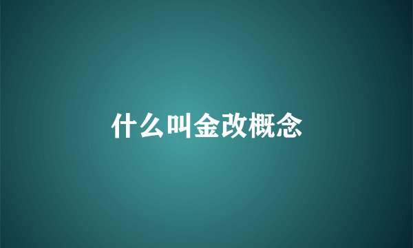 什么叫金改概念