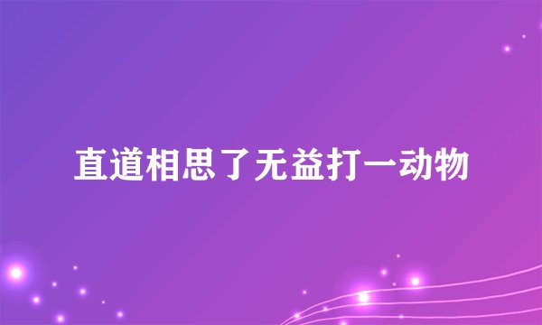 直道相思了无益打一动物