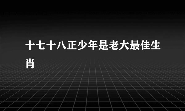 十七十八正少年是老大最佳生肖