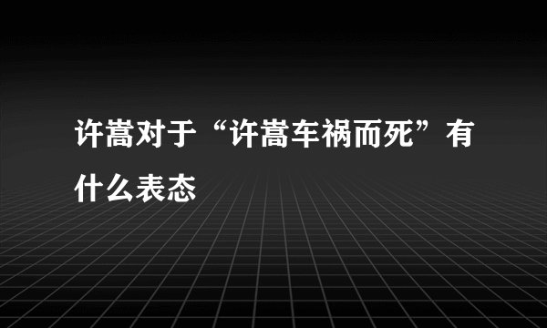 许嵩对于“许嵩车祸而死”有什么表态