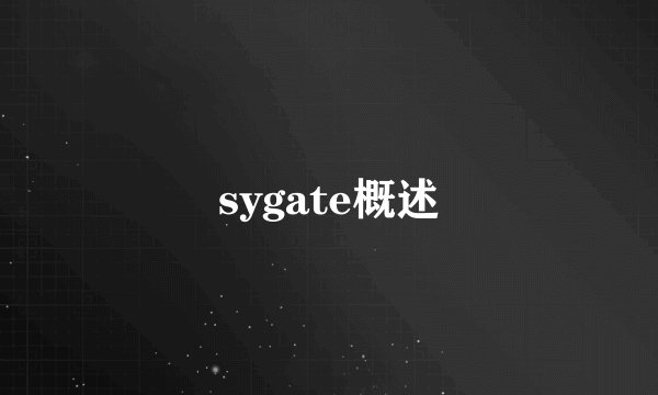 sygate概述