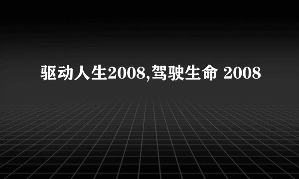 驱动人生2008,驾驶生命 2008