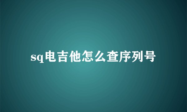 sq电吉他怎么查序列号