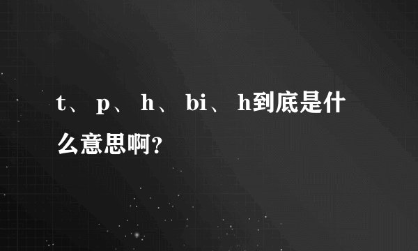 t、 p、 h、 bi、 h到底是什么意思啊？