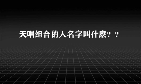 天唱组合的人名字叫什麽？？